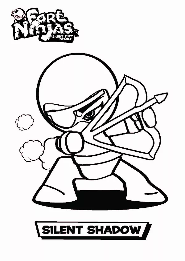 Fart Ninjas Silent Shadow Colouring Sheet